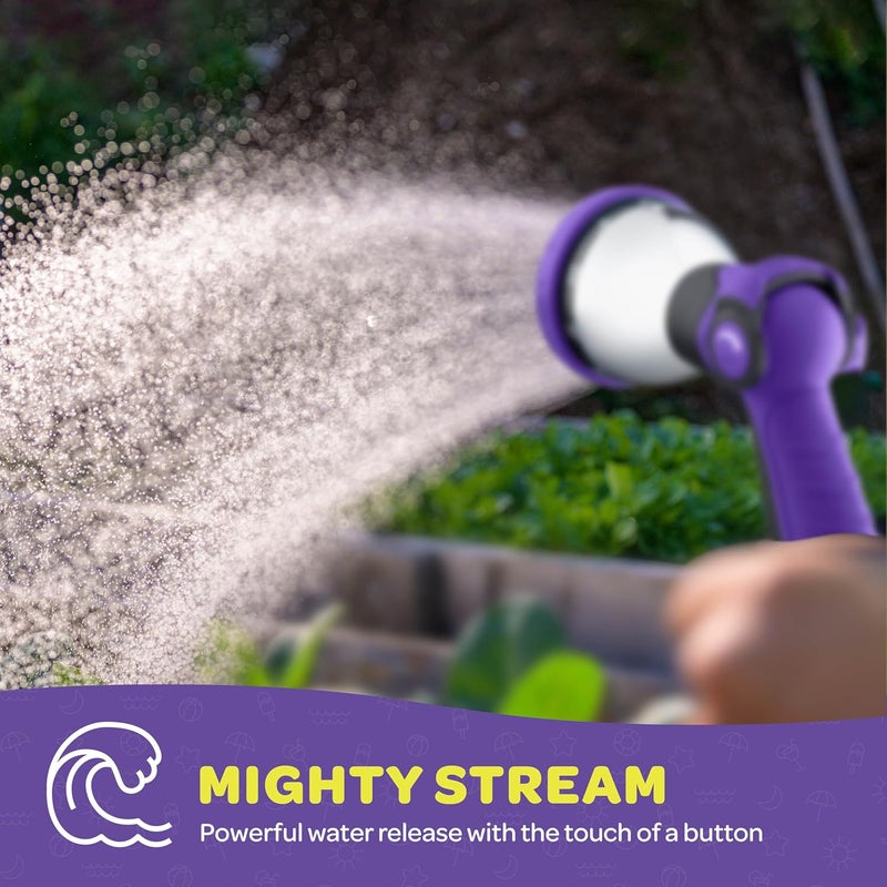 SEWANTA Hose Nozzle [Purple] Heavy Duty Hose Sprayer With 10 Adjustable Watering Patterns. Thumb Control Design, Comfortable Ergonomic Grip, Garden Hose Nozzle for Watering Plants & Lawns/Fun showers/Cleaning - Image 5